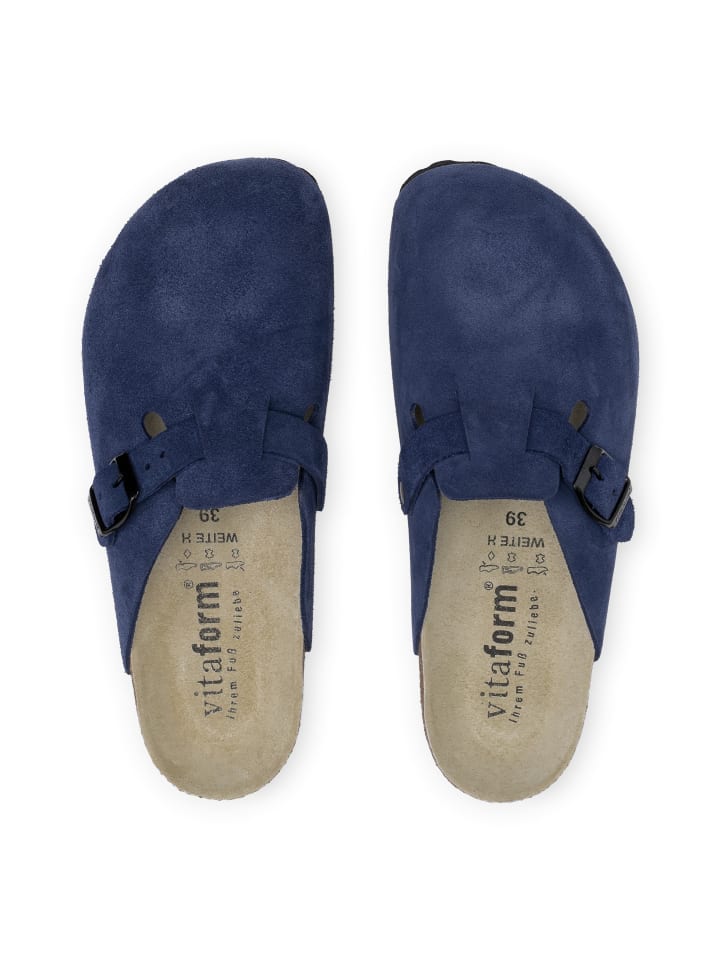 Veloursleder Clogs in royalblau