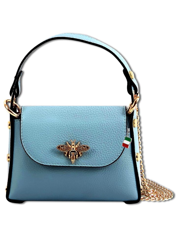 Florence Umhängetasche Leder hellblau ca. 19cm