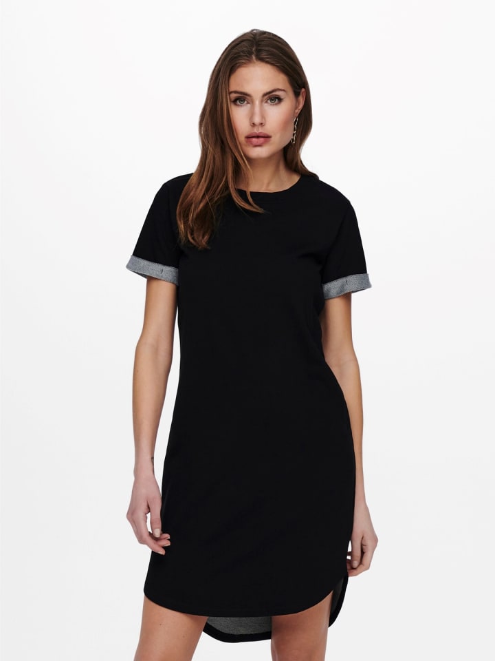 JACQUELINE de YONG Lockeres Kleid Shirtkleid JDYIVY Rundhals Midi Dress  Tunika in Schwarz günstig kaufen | limango