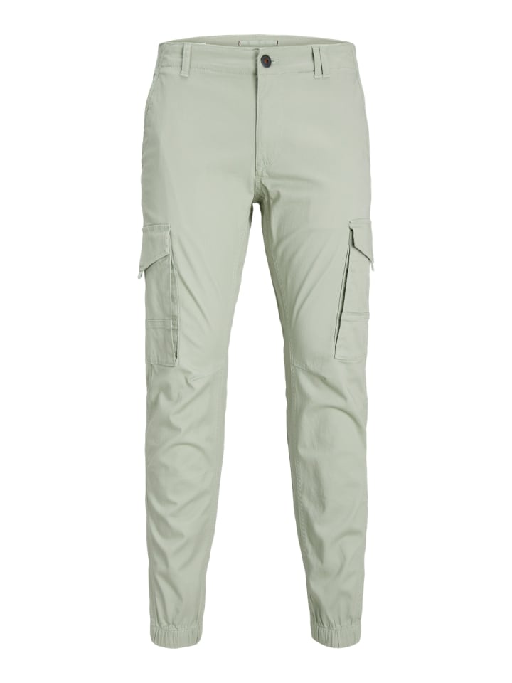 Jogger Pants Militär Design Cargo Hose Elastischer Saum in Grün