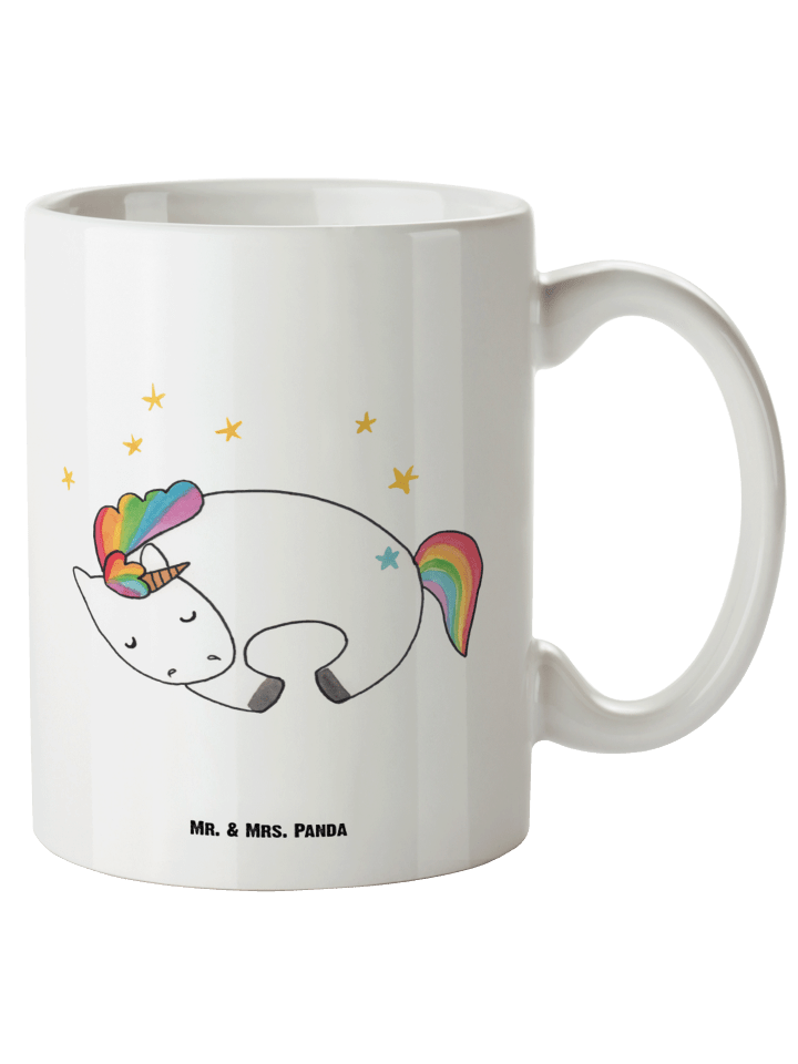 Kaffeetasse Einhorn Nacht ohne Spruch in Weiß