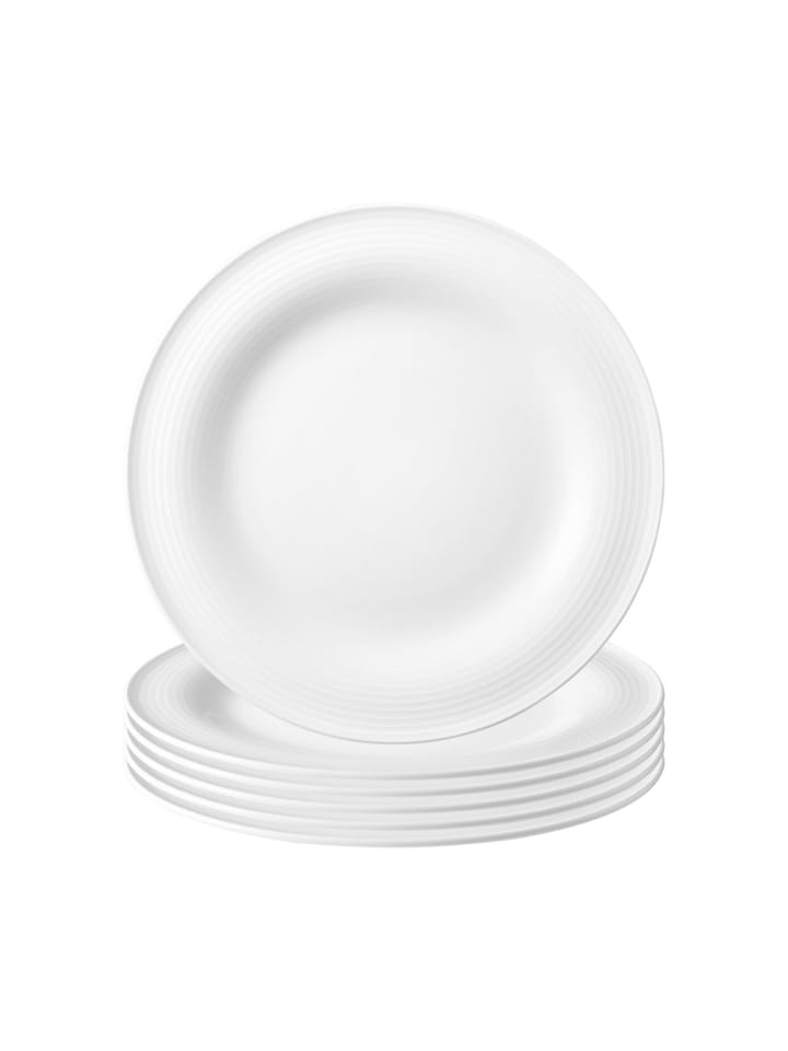 6er Set Frühstücksteller Beat Color Glaze in Weiß ø 23,3 cm