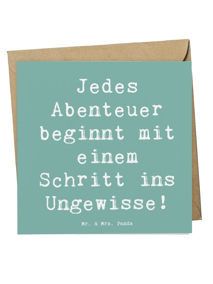 Grußkarte Spruch Ungewissheit akzeptieren mit S... in Meeresbrise