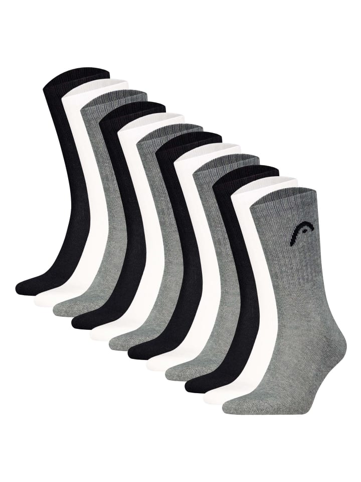 Socken 12er Pack in Grau/Weiß/Schwarz