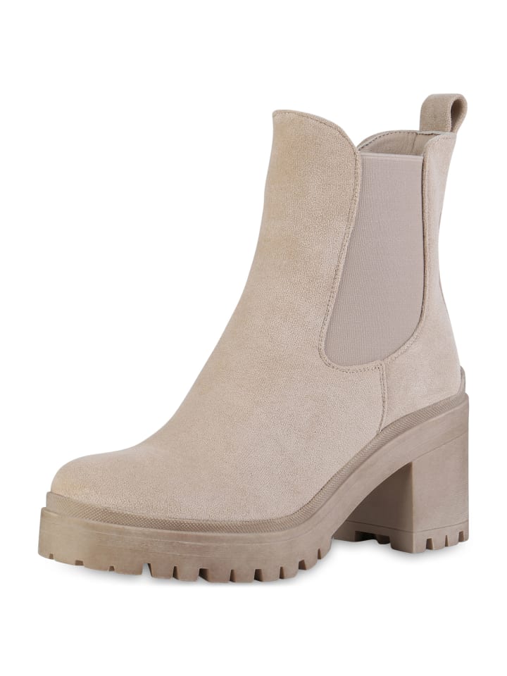 Van Hill Chelsea Boots Mit Plateau Beige Van Hill Chelsea Boots