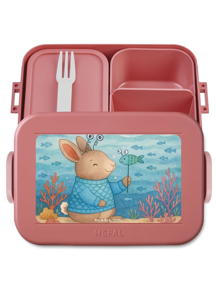 Snackbox Fische Astrologie Design ohne Spruch in Rot Pastell