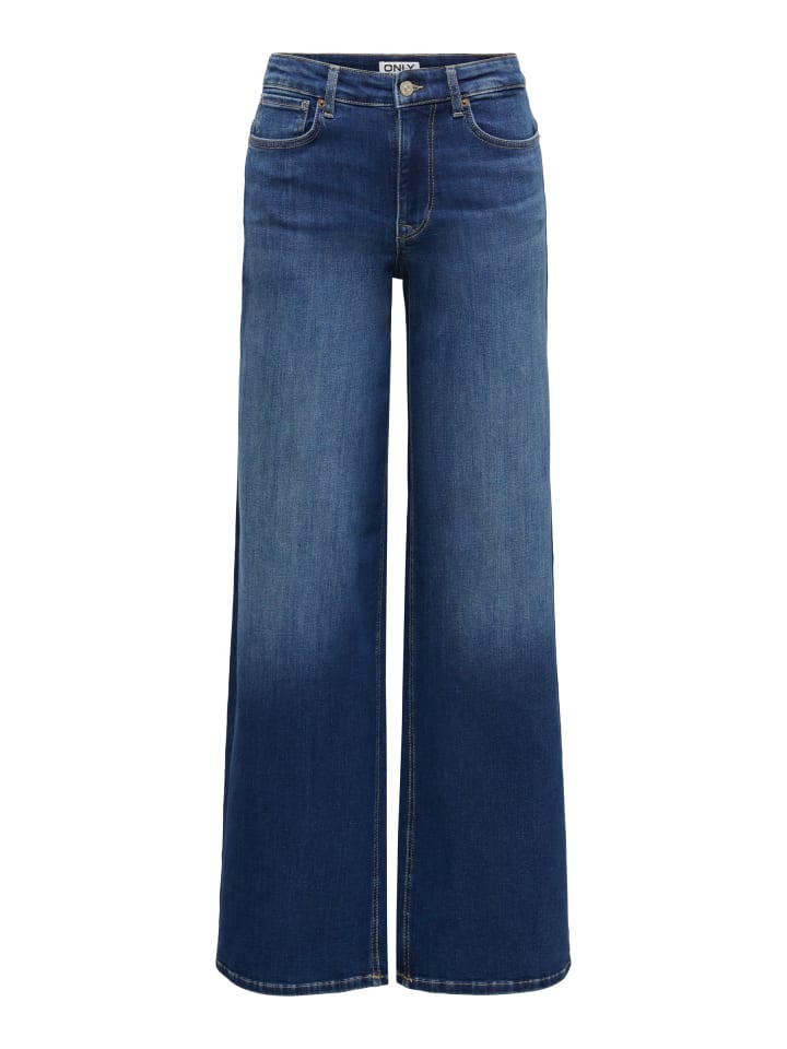 Jeans mit weitem Bein in Dark Blue Denim