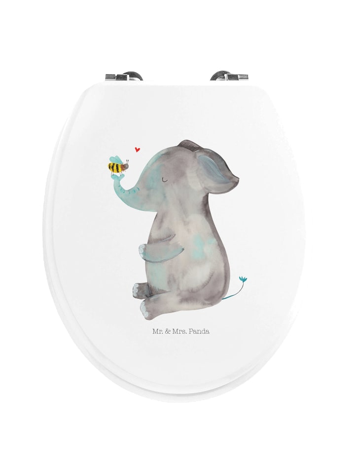 WC Deckel Elefant Biene ohne Spruch in Weiß