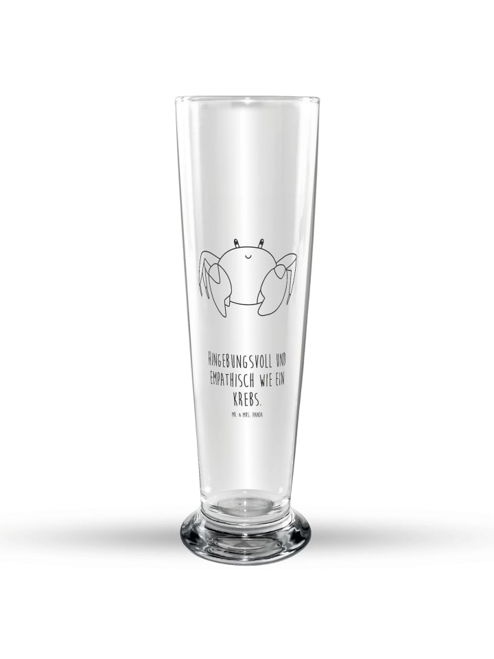 Bierglas Sternzeichen Krebs mit Spruch in Transparent