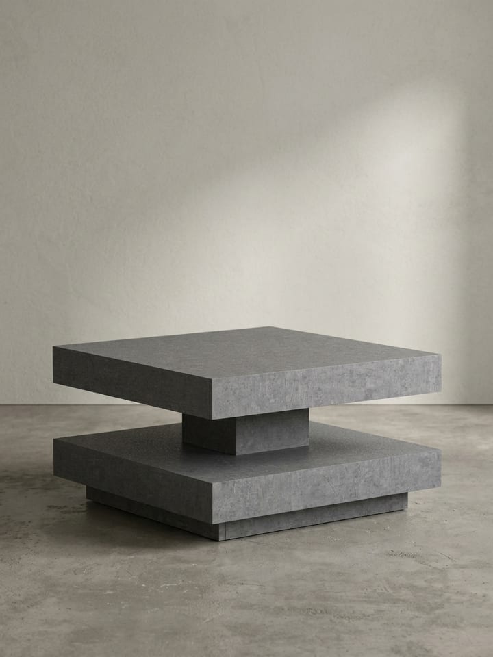 Couchtisch 60x60x34 cm Sofatisch in Beton-Optik Modern, Design in Grau