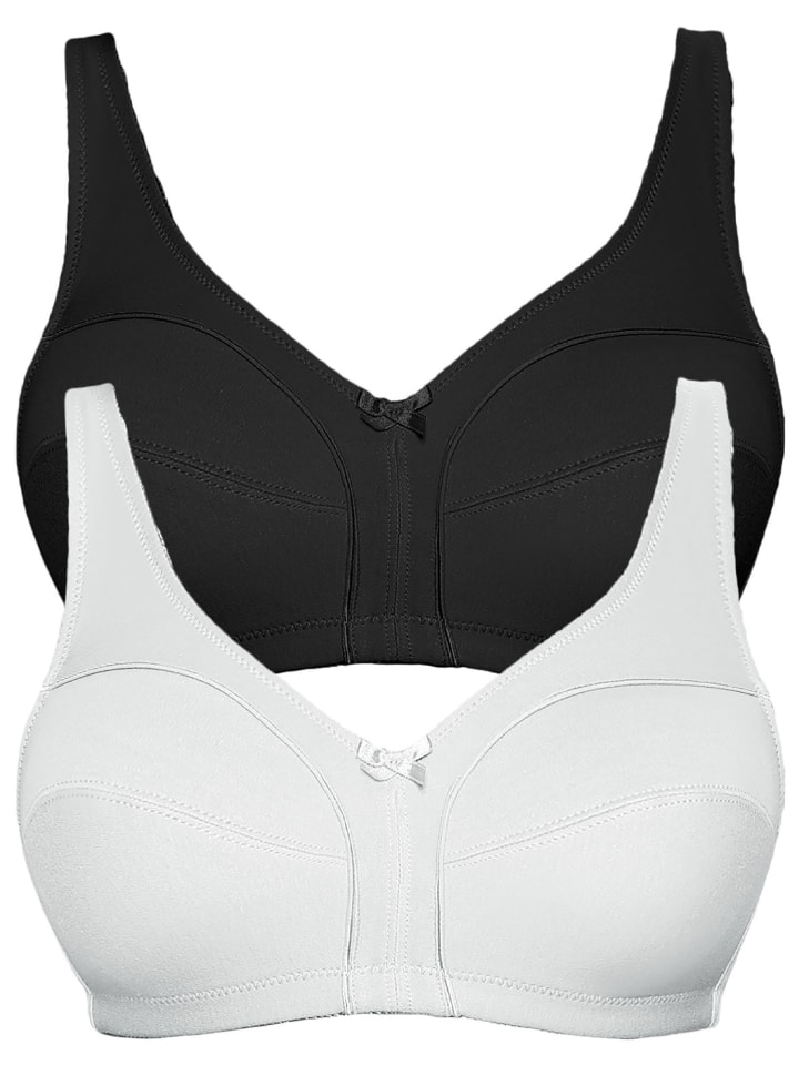 2er Pack Baumwoll Soft BH Basic in schwarz weiss