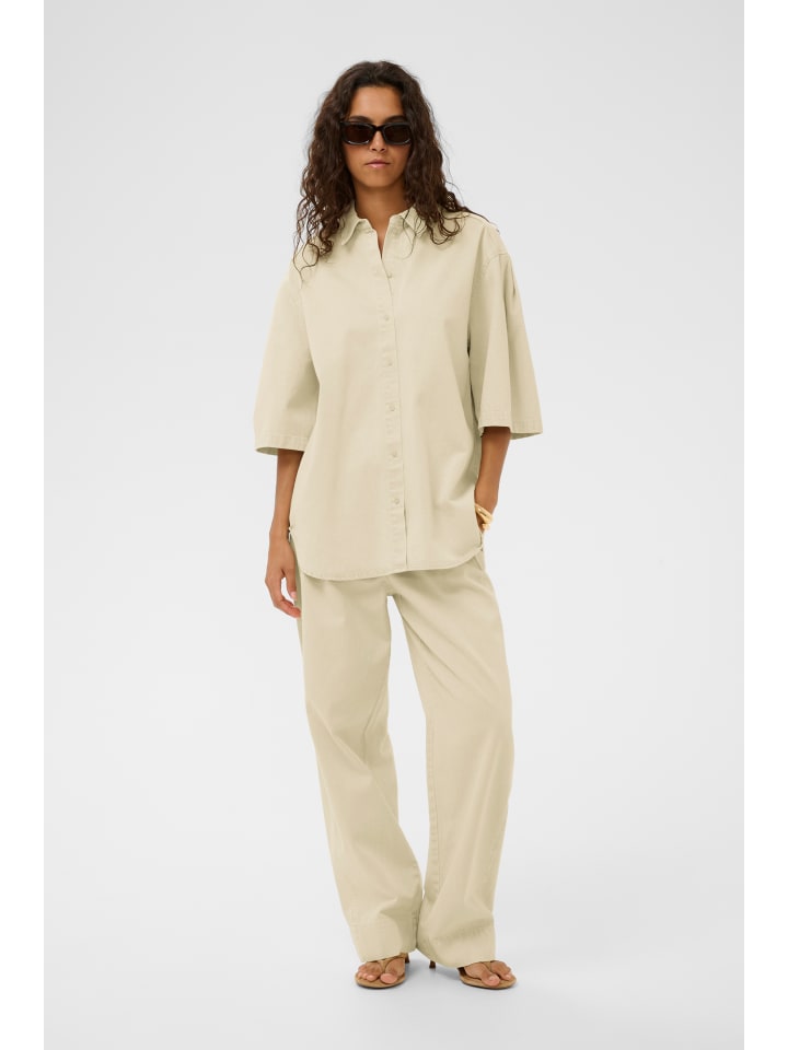 Langarm - Hemd SLNinnia Gerade Passform in Reed Yellow Denim