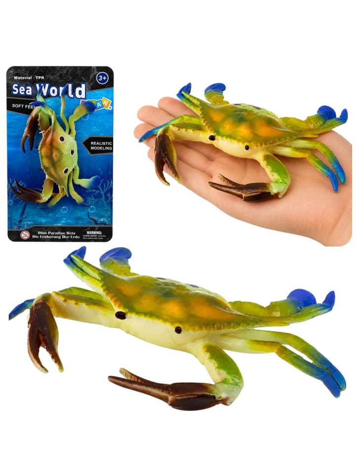 Gummikrabbenfigur, dehnbar, realistisches Meerestier, 19 cm
