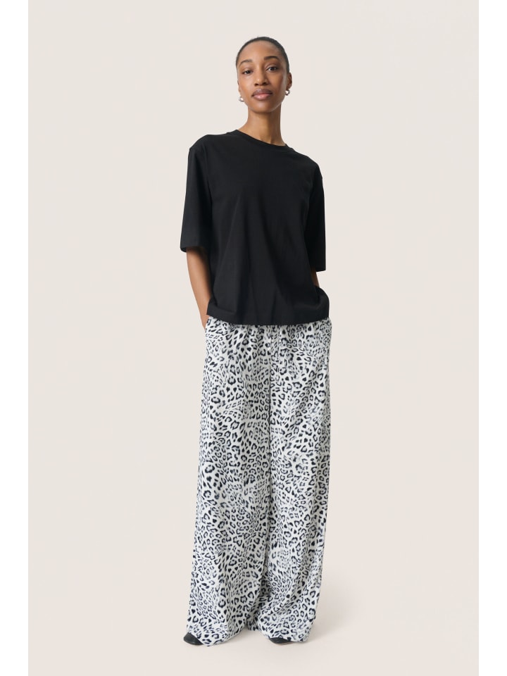 Casual Hose SLShirley Lockere Passform in Grey Leopard Patteren