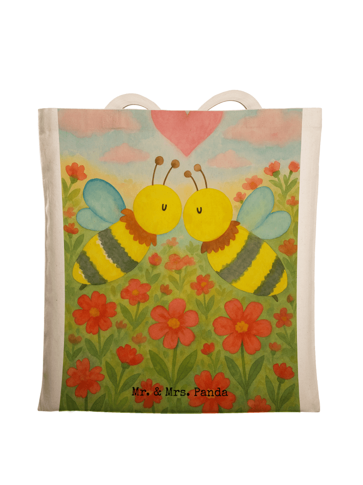 Jutebeutel Biene Liebe Design ohne Spruch in Weiß