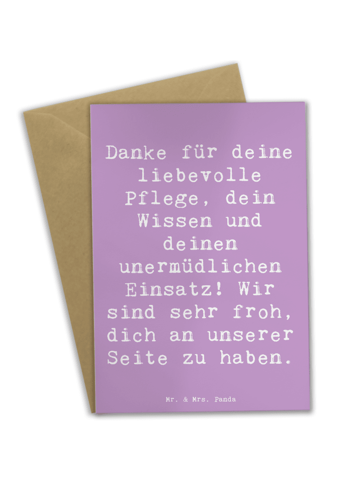 Grußkarte Spruch Dankbare Pflegekraft mit Spruch in Lavendeltraum
