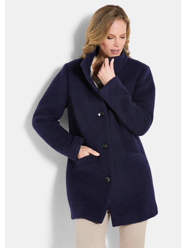 Stepp-Winterjacke mit Kapuze in marine