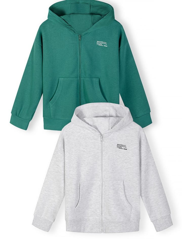 2-er Pack Kapuzensweatshirt NOSFLEECE407 in graumeliert