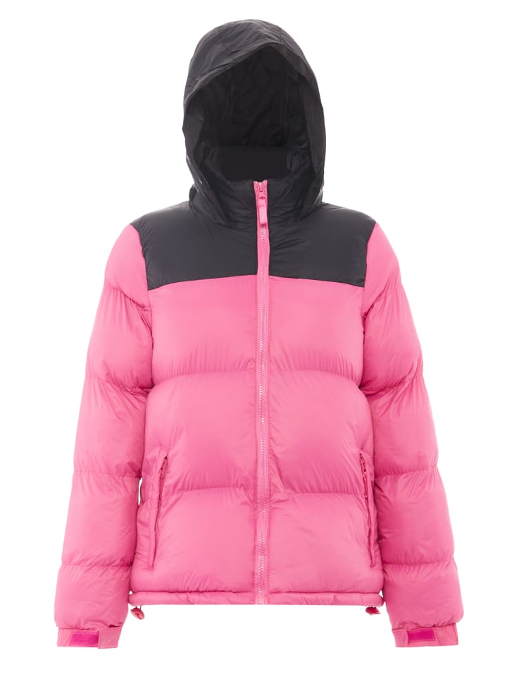 Damen Wattierte Steppjacke in Rosa Schwarz
