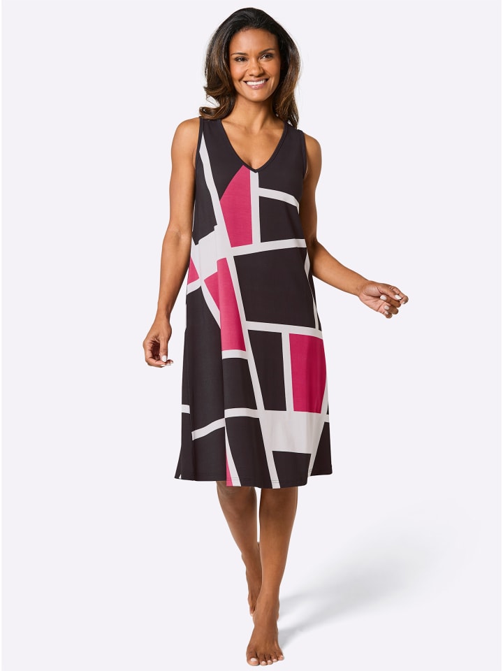 Sommerkleid in schwarz-pink