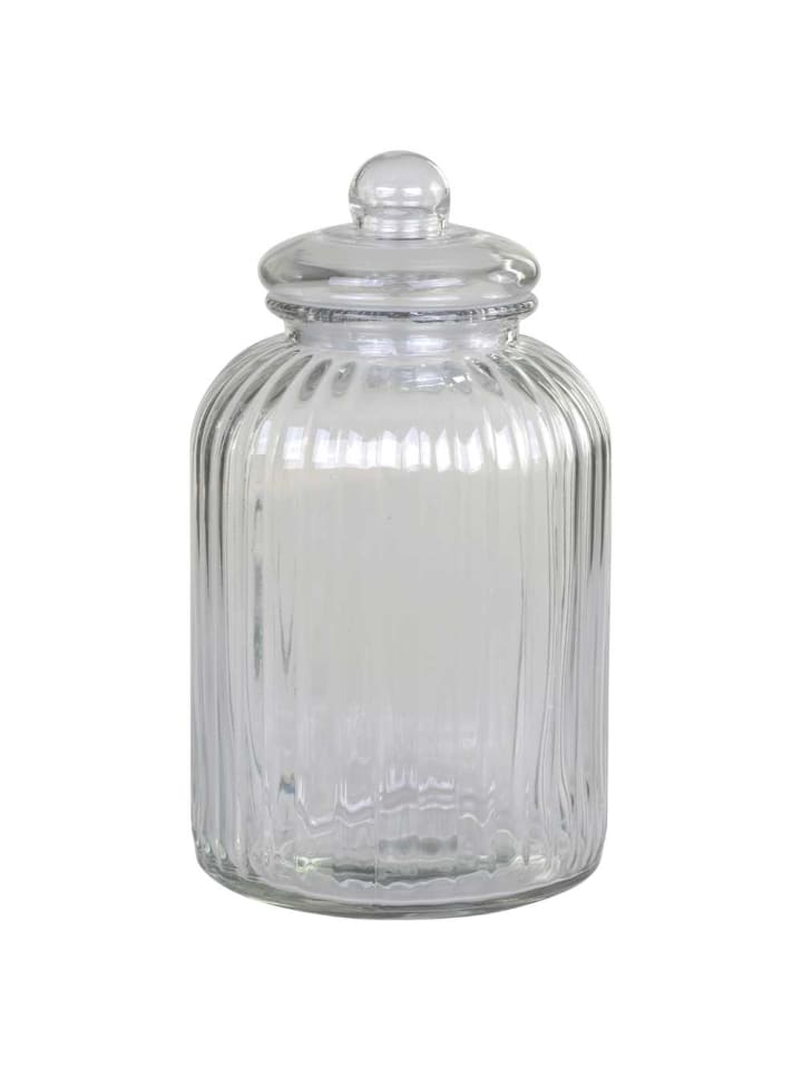 VORRATSGLAS im Rillen Design Glas GROSS 32x17 cm 4,6 Liter