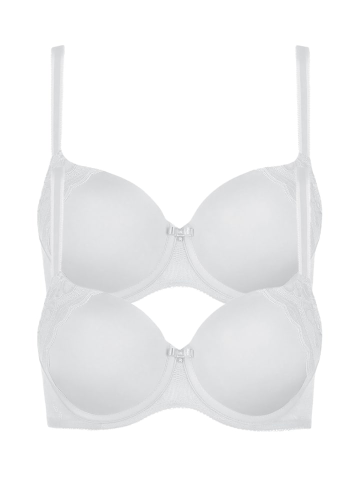 2er Pack Schalen BH in white