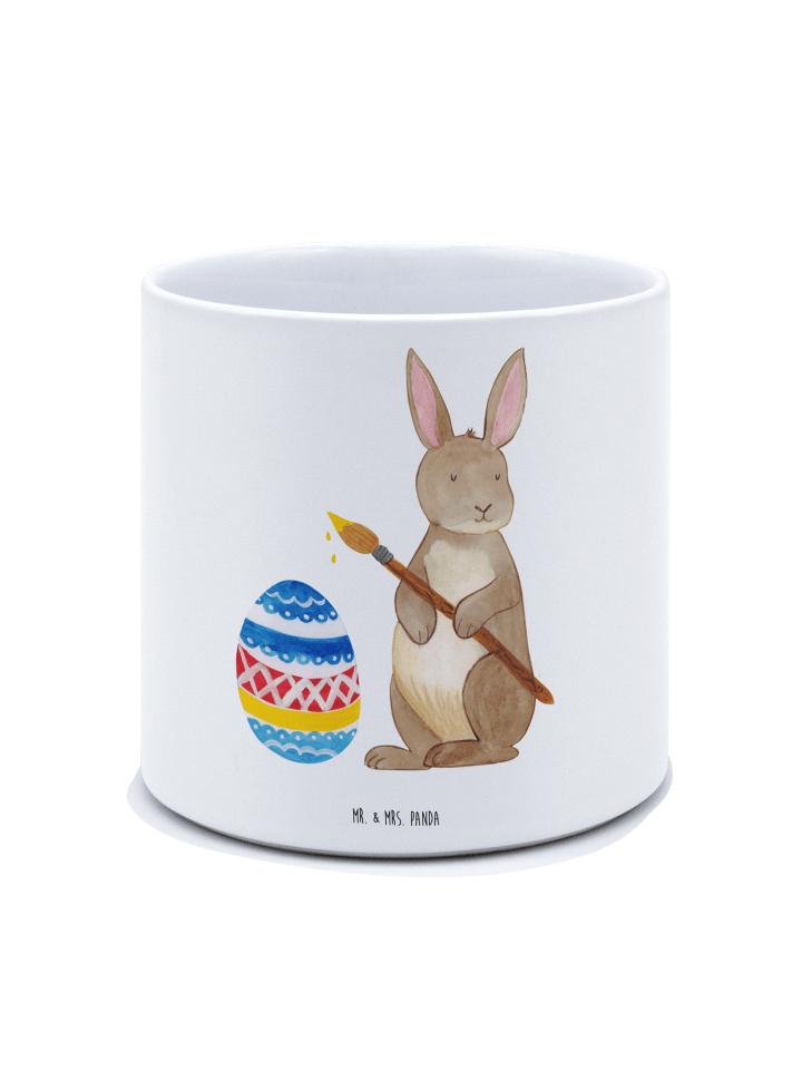 XL Blumentopf Hase Eier Malen ohne Spruch in Weiß