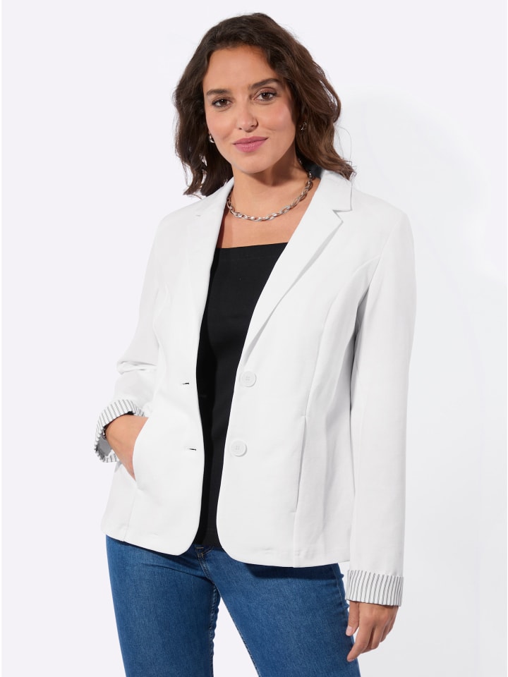 Jersey-Blazer in weiß