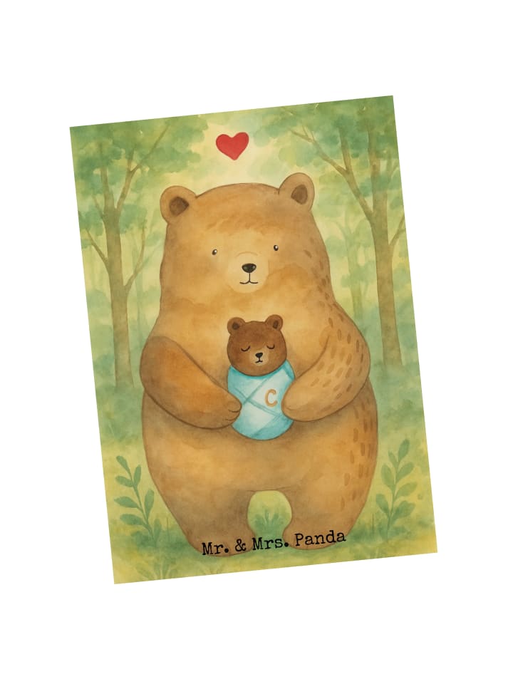 Postkarte Bär Baby Design ohne Spruch in Weiß