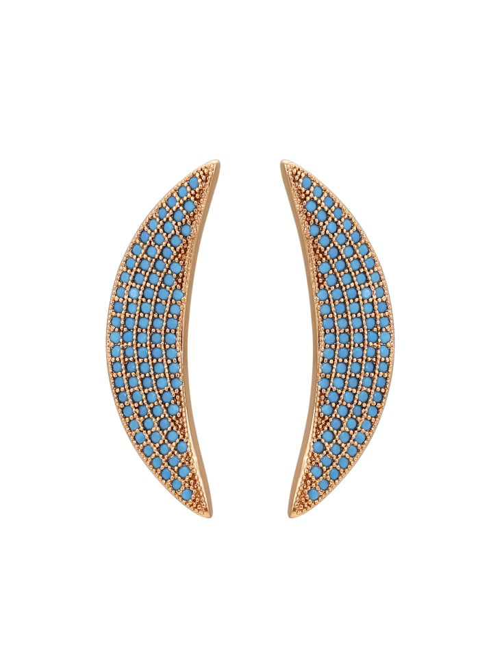 Women Stud Earrings in Rose Gold Turquoise