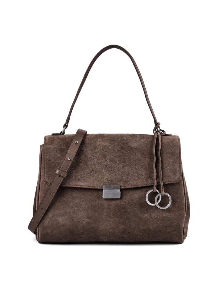 Schultertasche Leder 45 cm faded brown