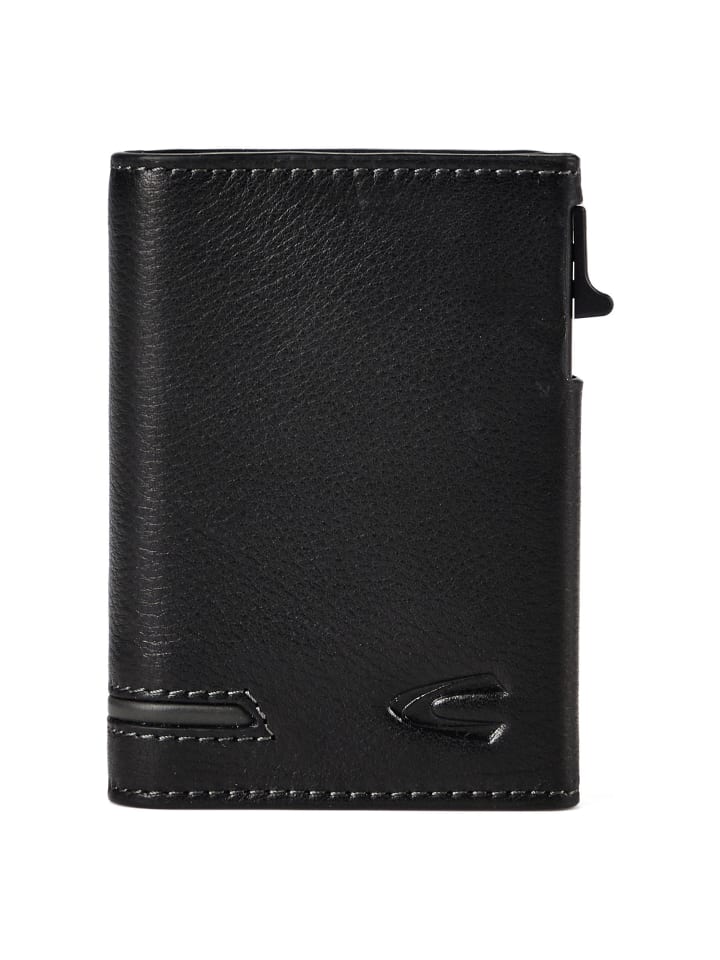 Hill Geldbörse RFID Schutz Leder 7 cm black