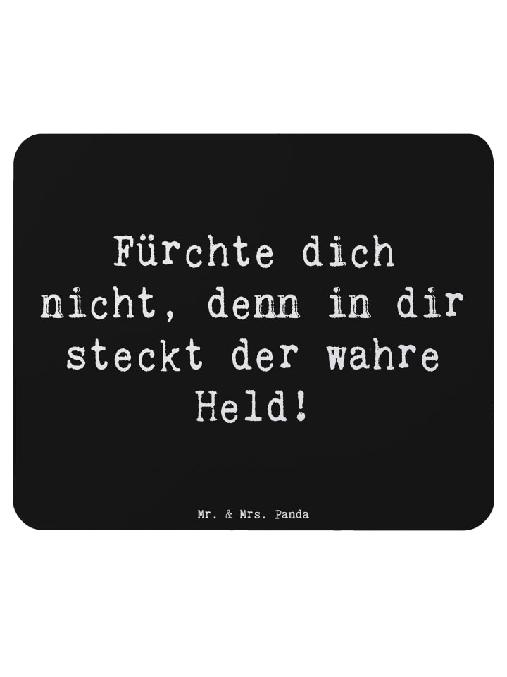 Maus-Pad Spruch Ängste vor Monstern besiegen mi... in Schwarz