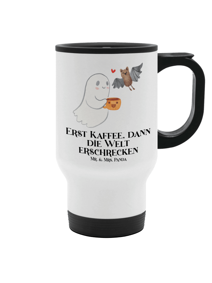 Kaffeebecher Gespenst Kaffee mit Spruch in Weiß