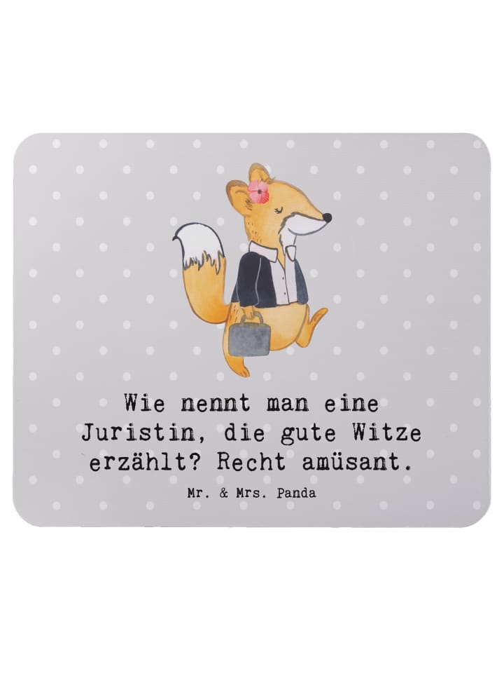 Mouse Pad Juristin Humor mit Spruch in Grau Pastell