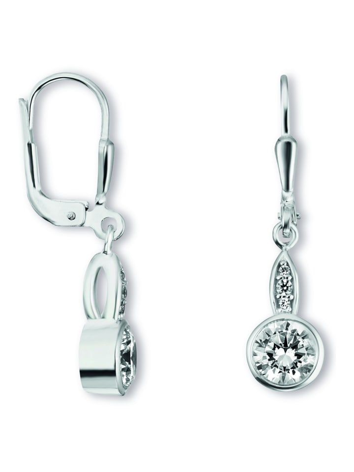 Zirkonia Ohrringe Ohrhänger aus 925 Silber in silber