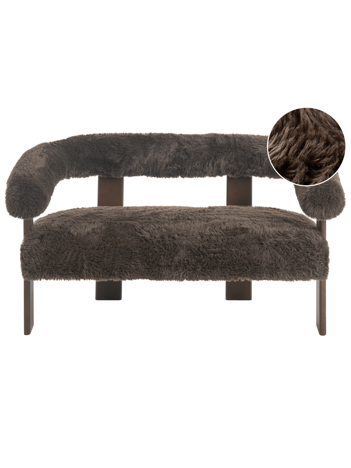 2-Sitzer Sofa ILBRO in Braun - (W) 138 x (H) 76 x (L) 68 cm