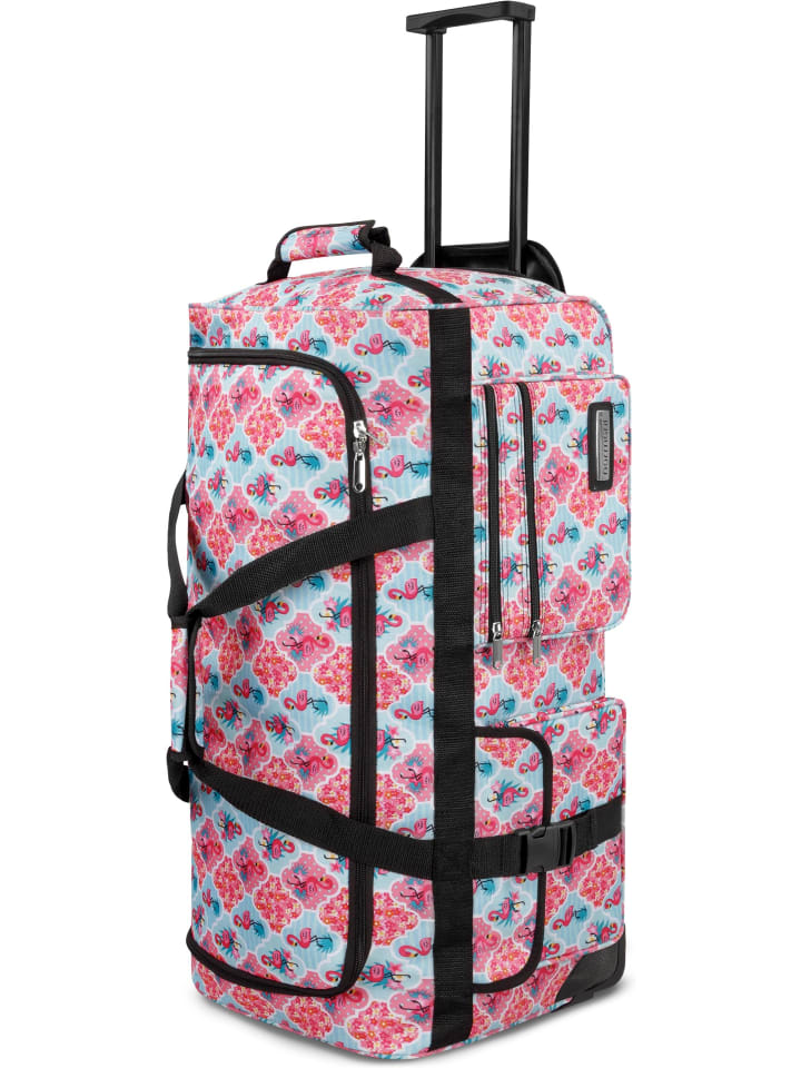 Reisetasche mit 3 Rollen 80 Liter in Flamingo