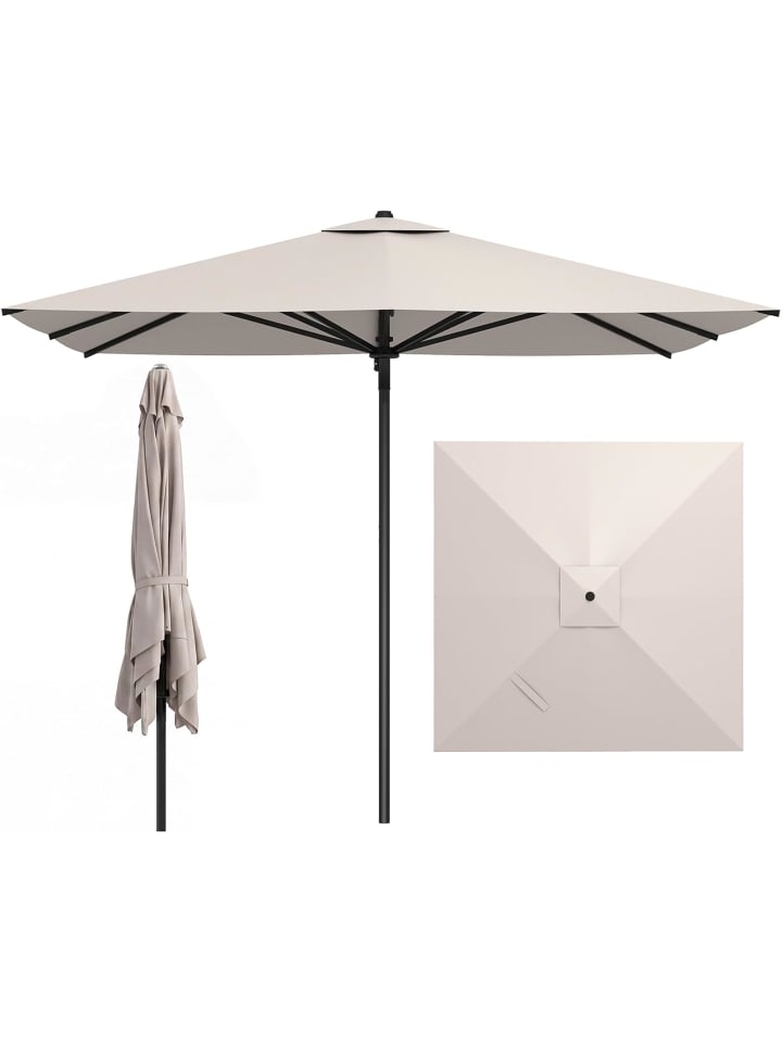 Sonnenschirm Alu 300 x 300 cm in Beige