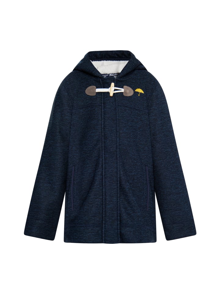 Mädels Strickfleecedufflecoat Für Mädchen in Marine Melange