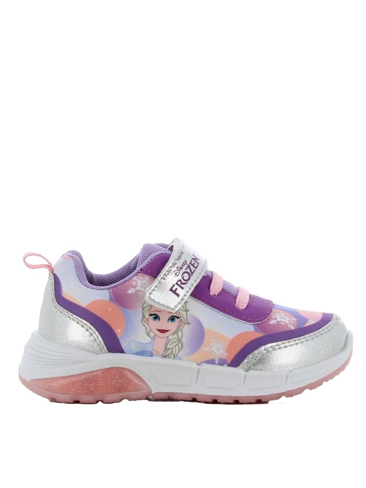Sneaker mit Frozen Anna und Elsa Motiv, in Silber -  Leuchtende Sohle