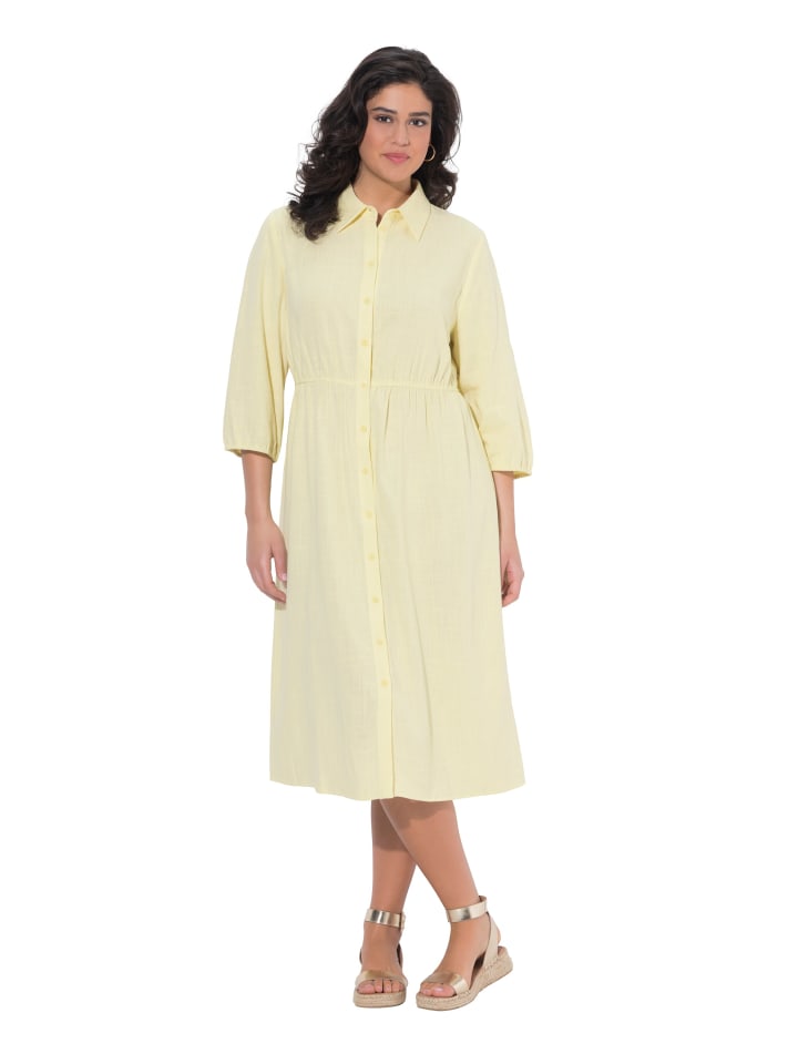Hemdblusenkleid in blassgelb