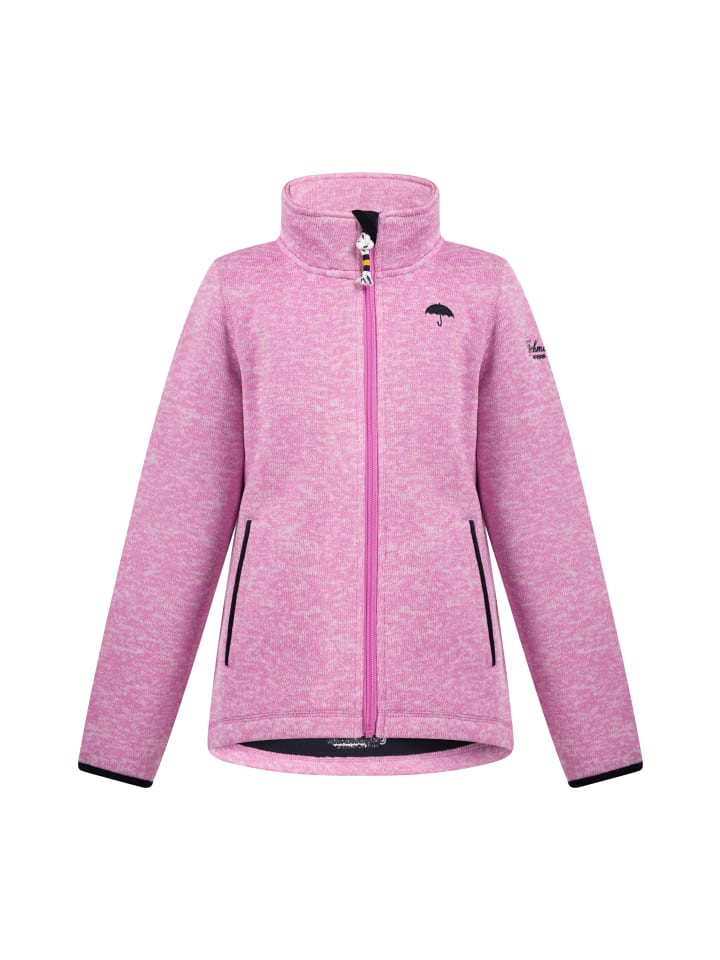 Mädchen Strickfleecejacke in Bonbonpink Melange-280