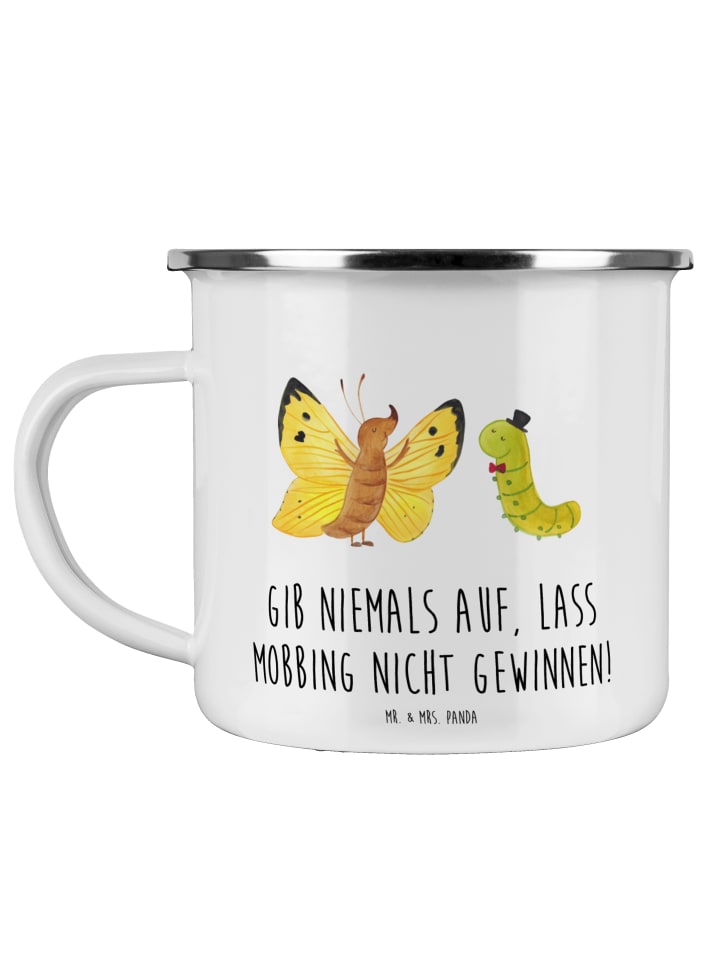 Becher Mobbing bewältigen mit Spruch in Weiß