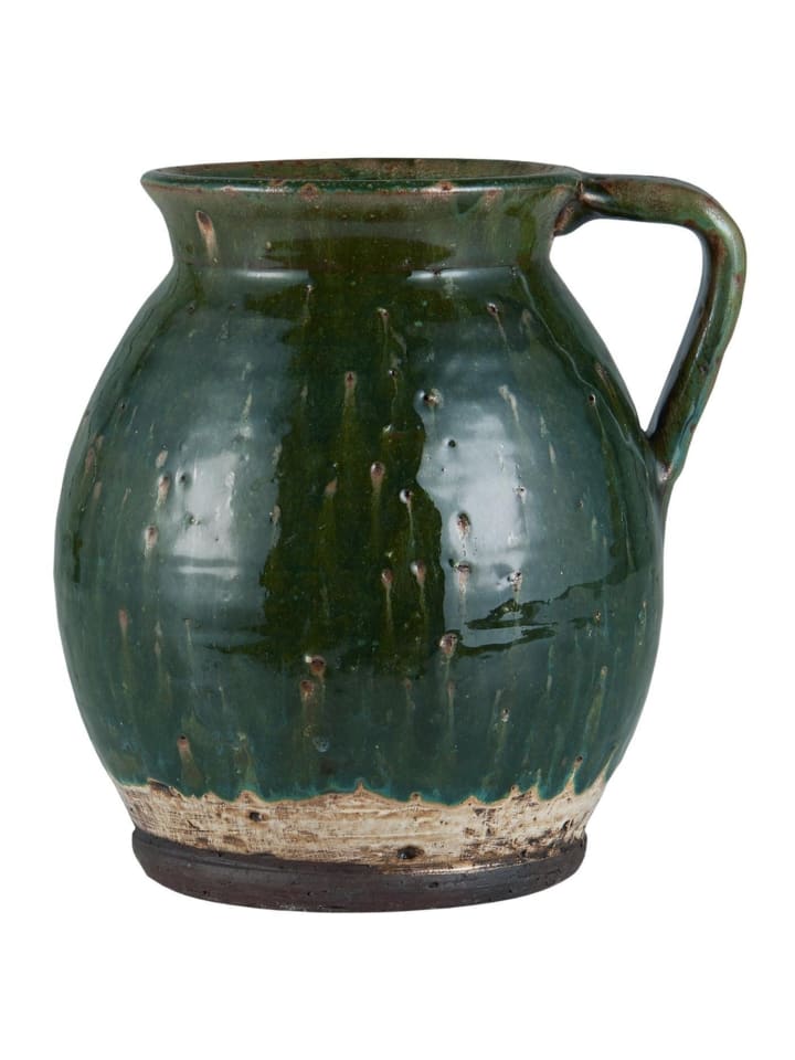 Vase mit Henkel rustikal Avignon in grün