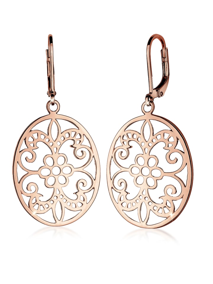 Ohrringe 925 Sterling Silber Ornament in Rosegold