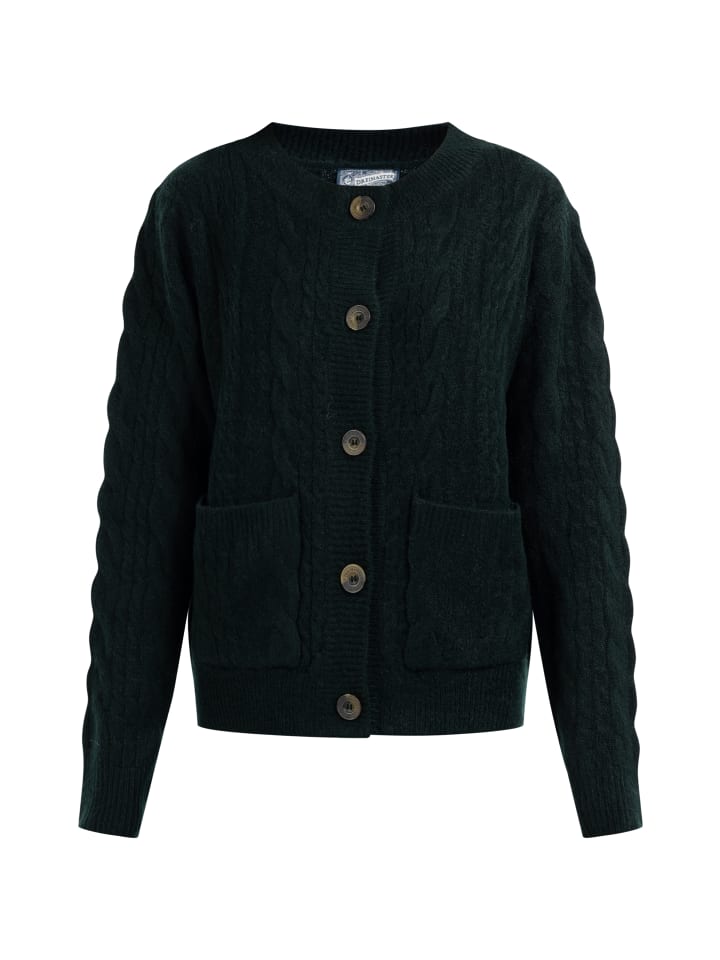 Damen Strickjacke Mit Knöpfen in Dunkelgrün