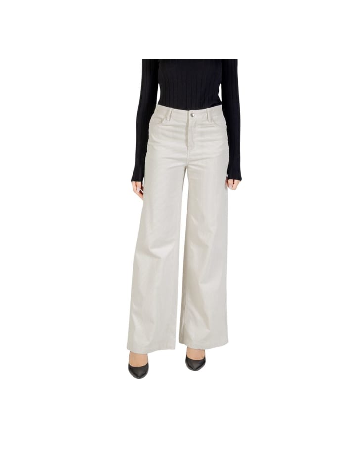 Beige Baumwolle Freizeithose