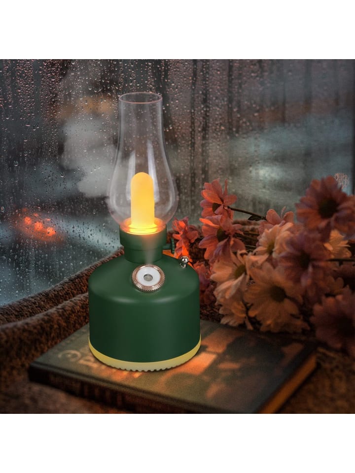 Tischleuchte LED in grün 3000K Warmweiß Vintage kabellos Tischlampe
