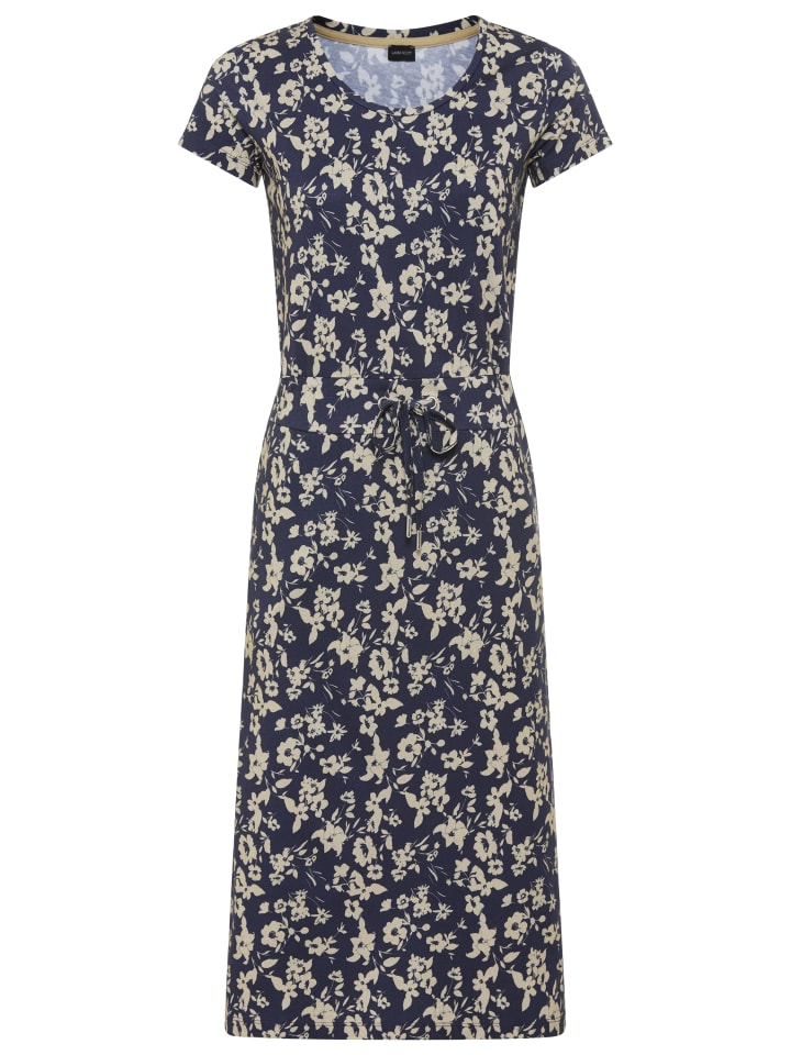 Shirtkleid in navy-geblümt